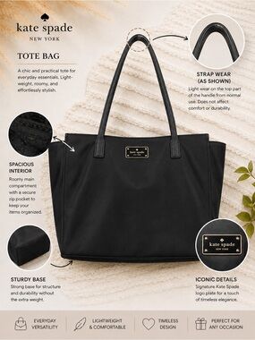 Kate Spade New York Black Nylon large tote bag